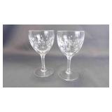 2 Beautiful Vintage Crystal Glass Cocktail Goblets