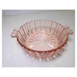 Vintage Pink Depression Glass Handled Bowl