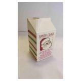 "Mud Pie" Ceramic Christmas Milk Carton Container