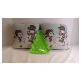 2 Vintage Snowman Winter Scene Woven Throw