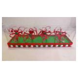Vintage Set of 4 Red Curled Ribbon Napkin Holders