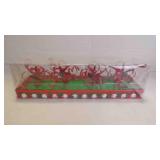 Vintage Set of 4 Red Curled Ribbon Napkin Holders