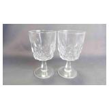 2 Vintage Etched "Artic" Pattern Glass Goblets