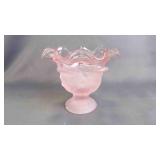 Modern Art Glass "Epic Cabbage Leaf" Compote Bowl