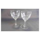 2 Beautiful Vintage Crystal Glass Cocktail Goblets