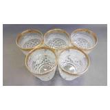 5 Wexford Gold Rim Old Fashioned Beverage Glasses