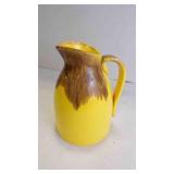 Vintage Ceramic Yellow/Brown Drip Glaze Pitcher