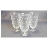 3 Beautiful Vintage Pressed-Glass Etched Tumblers