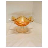 Dugan Marigold Carnival Glass Bonbon Dish
