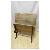 Antique Wood & Cast Iron School Desk w/Inkwell