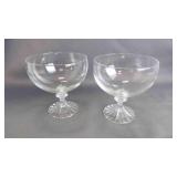 2 Vintage Crystal Champagne Coupe Clear Glasses