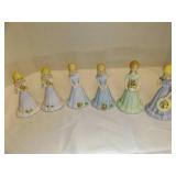 Vintage Enesco Growing Up Birthday Girls Porcelain