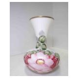 Vintage Deluxe Inc Hand Painted Milk Glass Vase