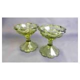 Vintage Footed Embossed Glass Compote Dishes