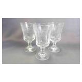 3 Beautiful Vintage Pressed-Glass Etched Goblets