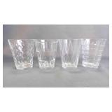 4 Elegant & Beautiful Retro Etched Water Glass Set