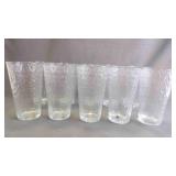 10 Vintage Clear Crinkle Or Ice Textured Glass