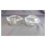 2 Vintage Pyrex Clear Glass Mini Baking Dishes