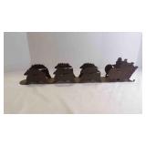 Rustic Metal Santa Sleigh Silhouette Candle Holder