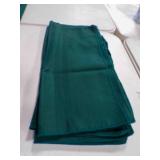 3 Hunter Green Table Cloths w/8 Napkins