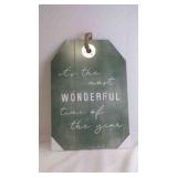 Rustic Wood Tag Shaped Holiday Sign