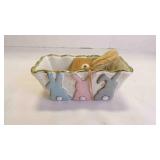 "Mud Pie" Easter Bunny Stoneware Dip Bowl w/Knife