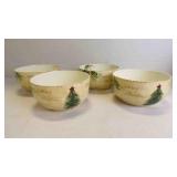Set of 4 Christmas Tree Holiday Bowls