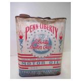 Vintage Penn-Liberty US 2 Gallon Motor Oil Can