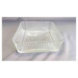 Vintage Federal Glass Ribbed Square Baking Dish
