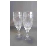 2 Vintage Elegant Vertical Facet Crystal Glasses