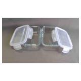 2 Brookstone Glass Food Container Set