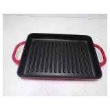 Lodge Cast Iron Rectangular Red Enameled Grill Pan