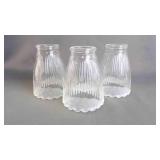 3 Bell-Shaped Heavy Glass Replacement Lamp Shades