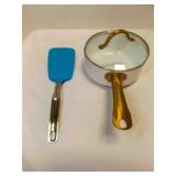 Bel-Fer White & Gold 8" Saucepan - Kitchen Aid