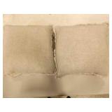 4 Light Grey Linen Throw Pillows With Frayed