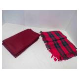 68" Round Burgundy Table Cloth & 44" Square