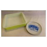 Pyrex 8" Baking Dish & Oklahoma Centennial Plate