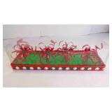 Vintage Set of 4 Red Curled Ribbon Napkin Holders