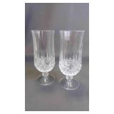 2 Vintage "Longchamp" Pattern Footed Tea Glasses
