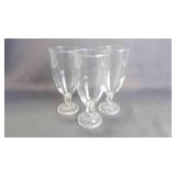 3 Vintage Pressed Glass Crystal "Boopie" Stem Cups