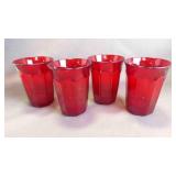 4 Vintage Noritake Perspective Ruby Red Tumblers