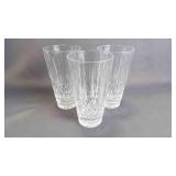 3 Vintage Heavy Etched Crystal Highball Glasses
