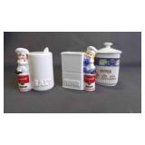 Vintage Ceramic Salt/Pepper Shakers & Spice Jar w/