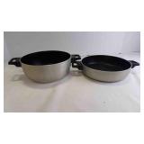 2 10" Stainless Steel Stock Pots No Lids