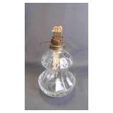 Vintage Clear Cut Glass Oil Lamp "BASE ONLY"