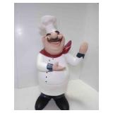 23" Tall Resin "Happy Fat Chef" Figurine Dï¿½cor