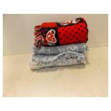 2 Fringe Edge Throw Blankets 1 Crochet Multi