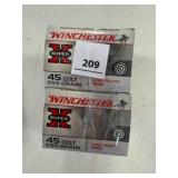 Winchester 45 Colt ammo; 255gr; Lead nose; 40 ct.