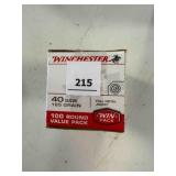 Winchester .40 S&W ammo; 165gr; FMJ; 100 ct.