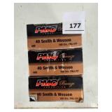 PMC .40 S&W ammo; 165gr,FMJ-FP- 150 ct.